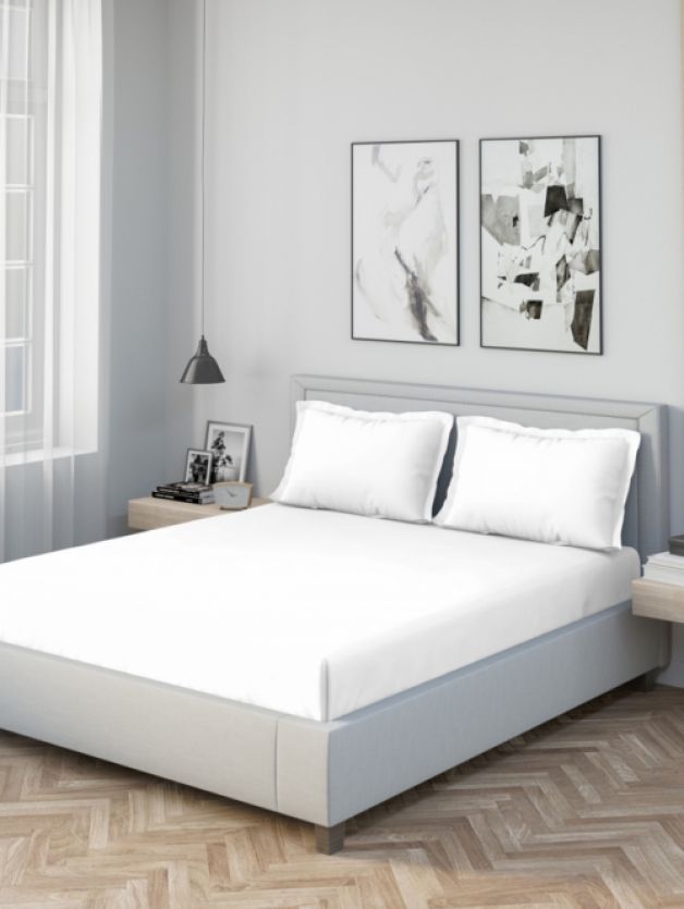 Fs-k-pd17-bleach White bleach white fitted bed sheets 100% coton
