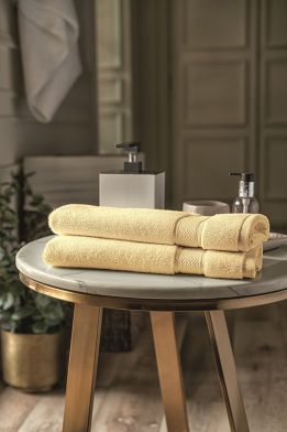 Crest Buff Yellow Hand Towel 2pc