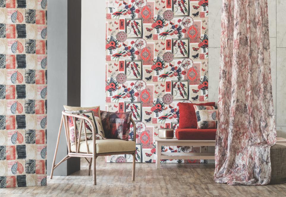 Geometric Wallpaper in Bright Contrasting Colours